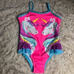 New girl unicorn bathing swim suit ruffle